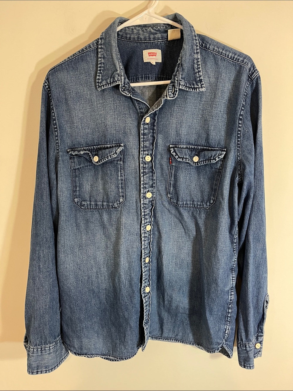 Levi’s Levi’s Men’s Denim Pearl Snap Long Sleeve Shirt Blue Size large